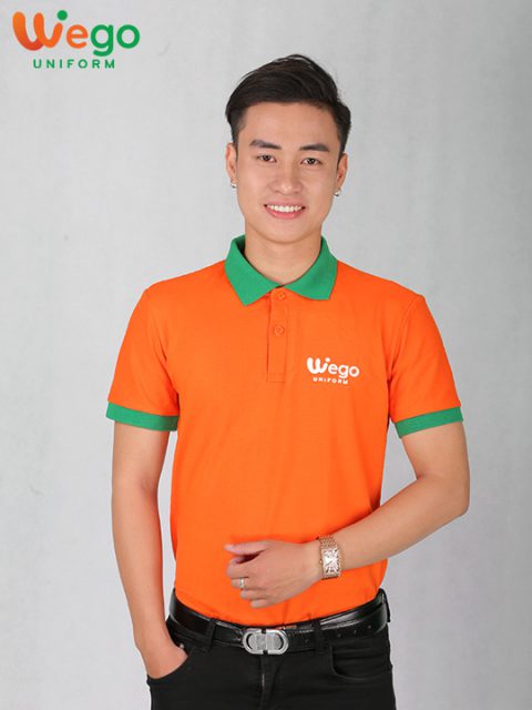 Áo thun đồng thun phông phục côn ty Wego màu cam Áo thun đồng thun phông phục côn ty Wego màu cam