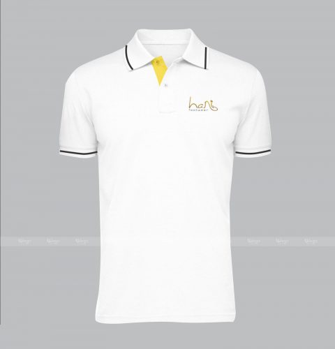 áo phông đồng phục trắng vàng