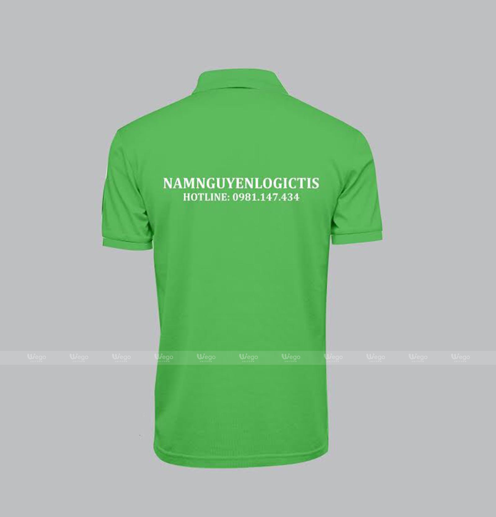 áo phông đồng phục xanh chuối mặt sau