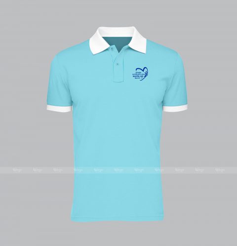 polo đồng phục xanh thiên thanh