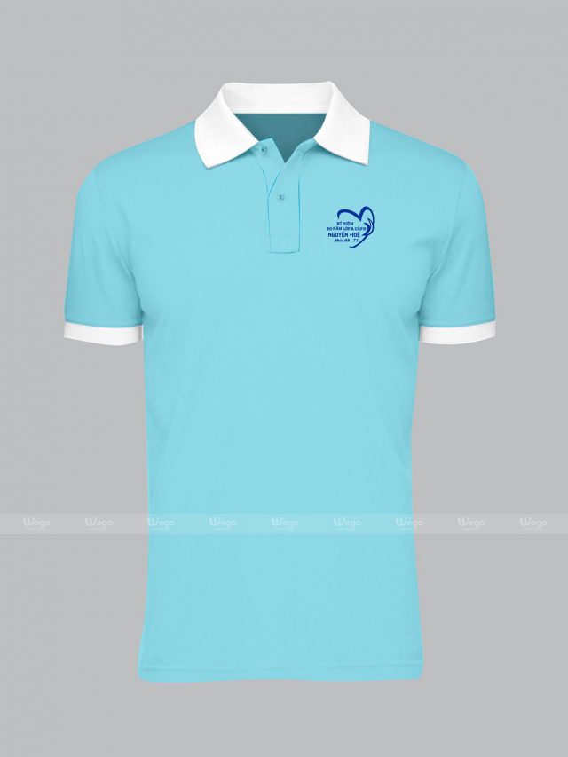 polo đồng phục xanh thiên thanh