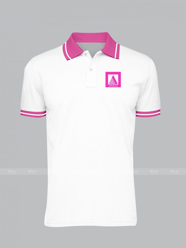 áo phông đồng phục trắng hồng