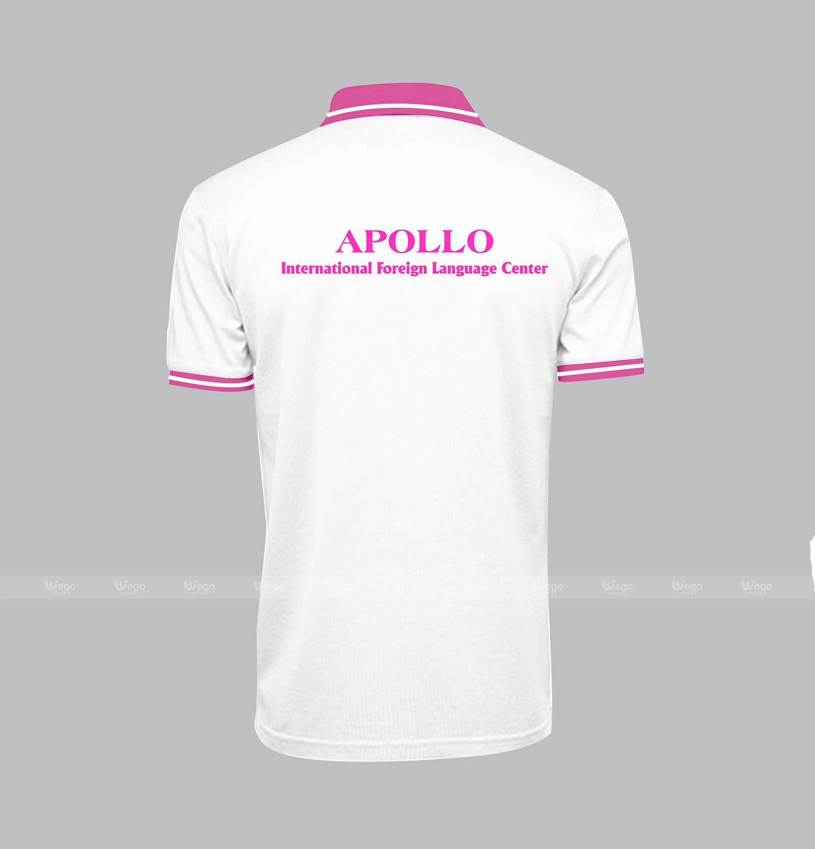 áo phông đồng phục trắng hồng mặt sau