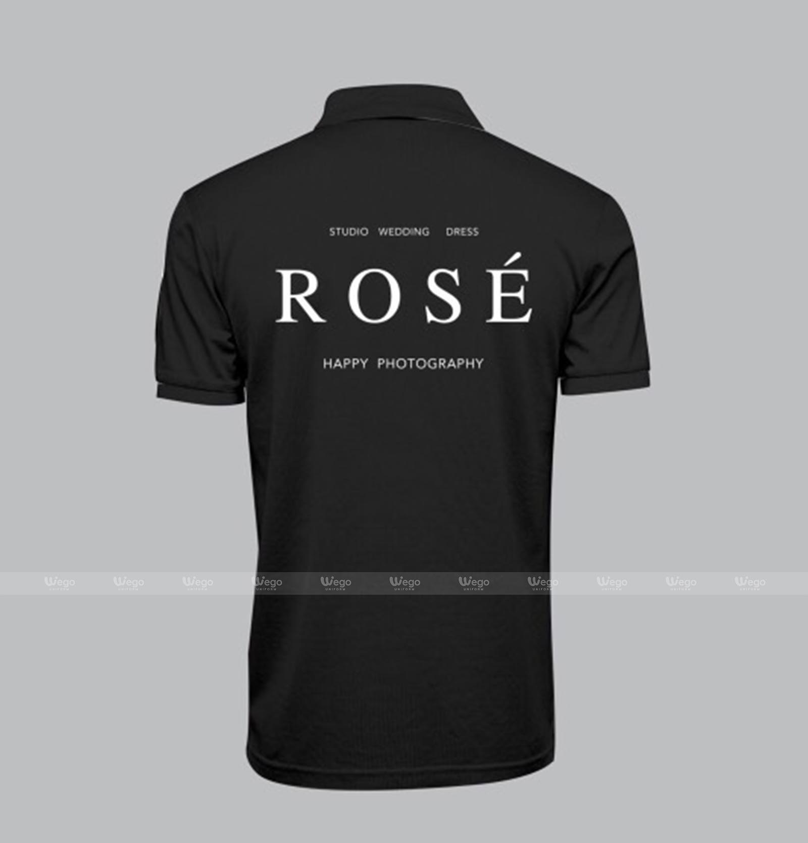 polo đồng phục đen đơn giản mặt sau