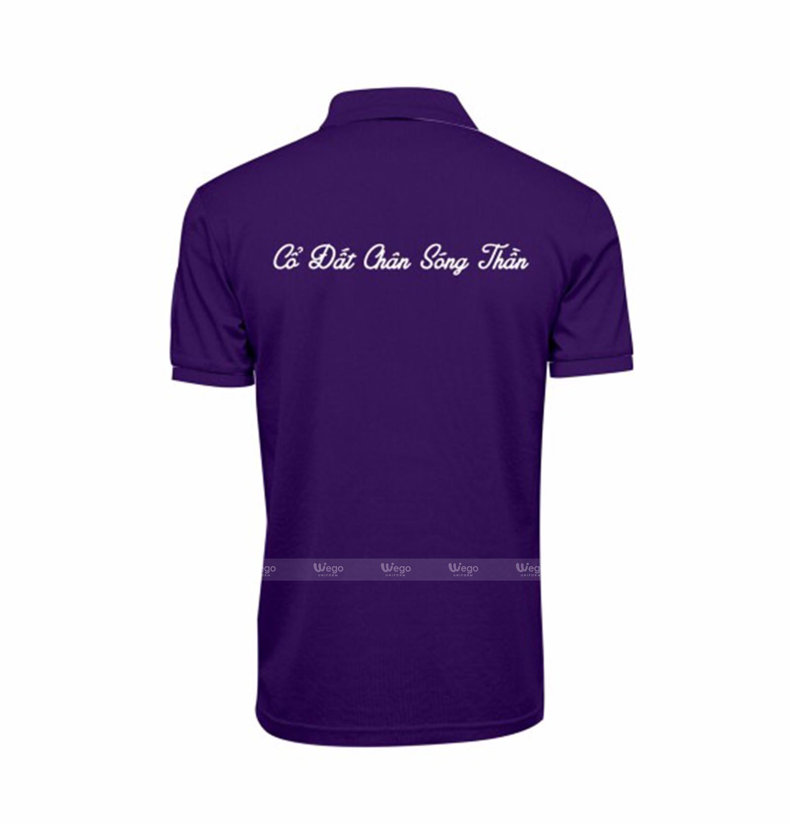 áo phông đồng phục màu tím mặt sau