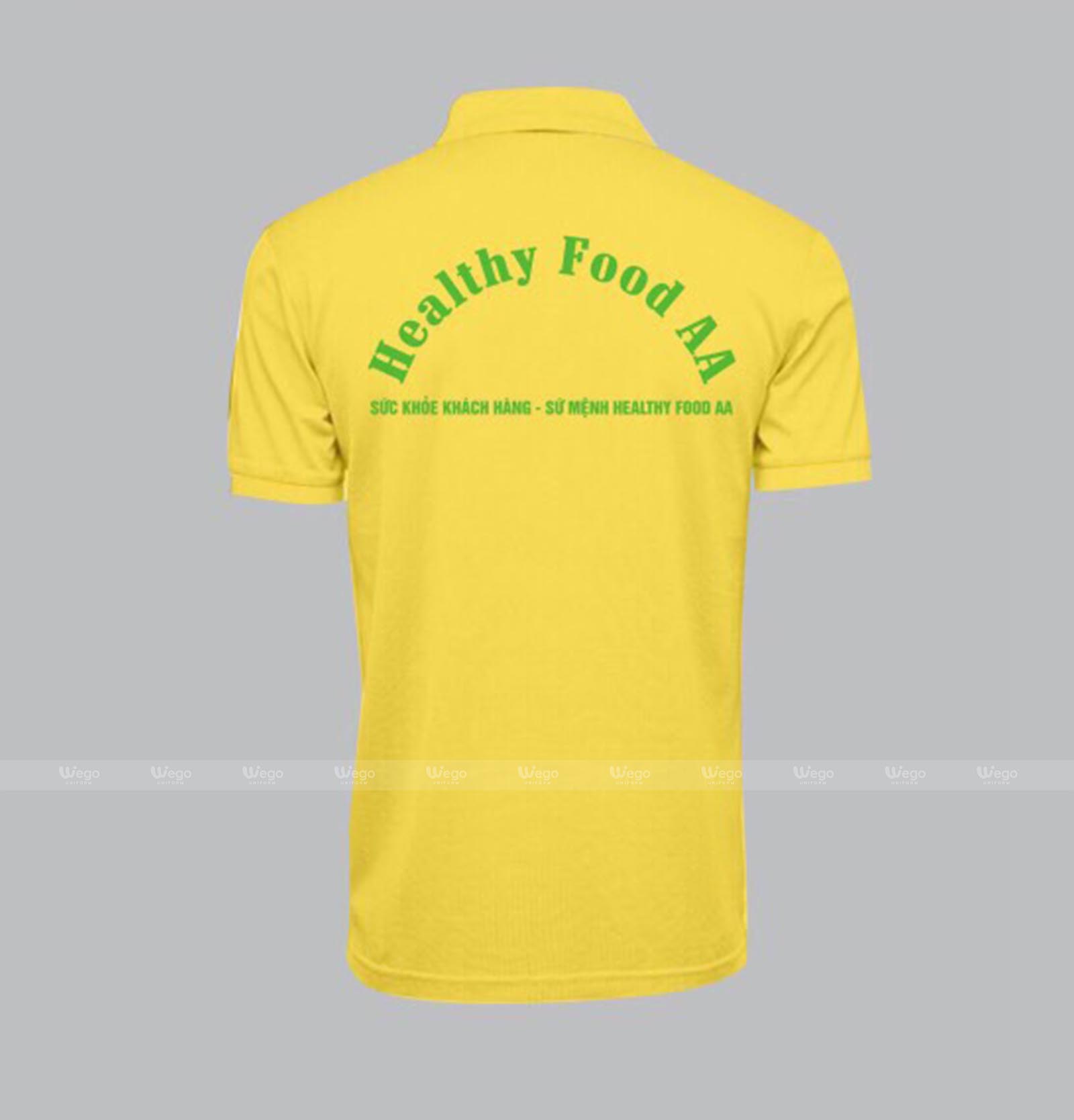 áo phông đồng phục màu vàng mặt sau