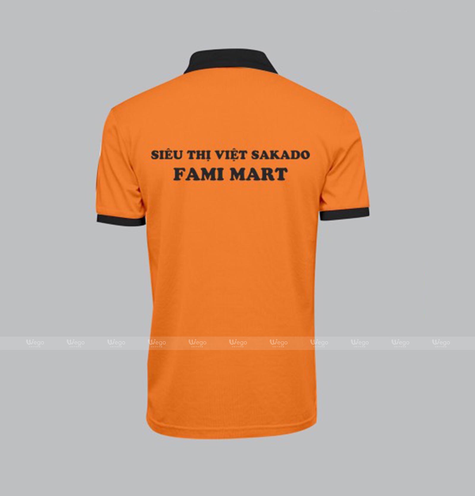 áo phông đồng phục cam đen mặt sau
