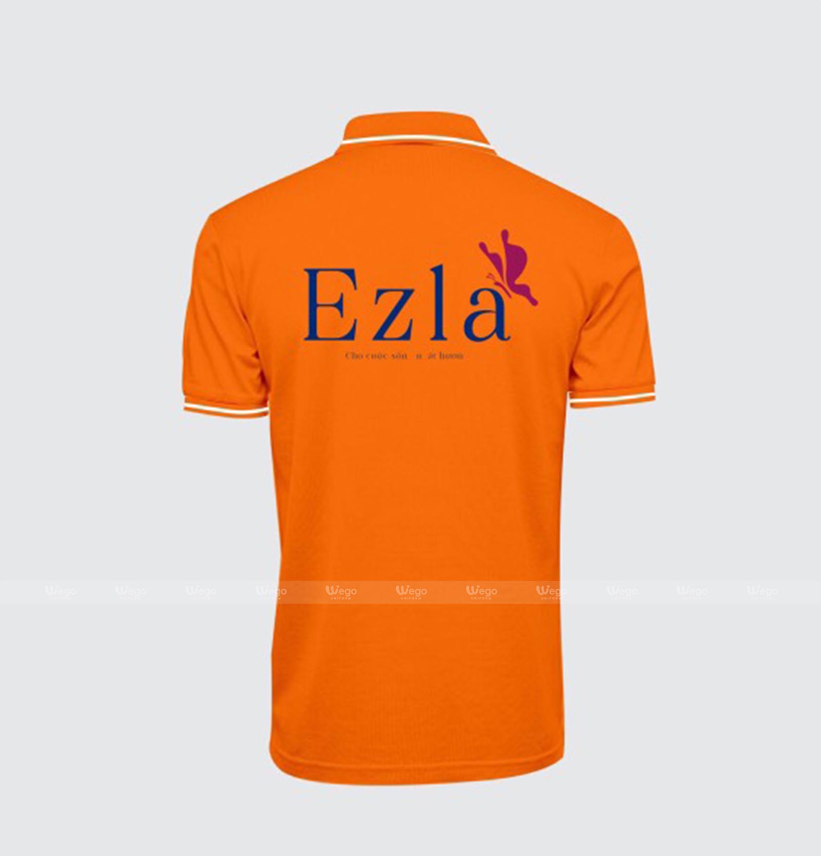 áo thun đồng phục màu cam mặt sau