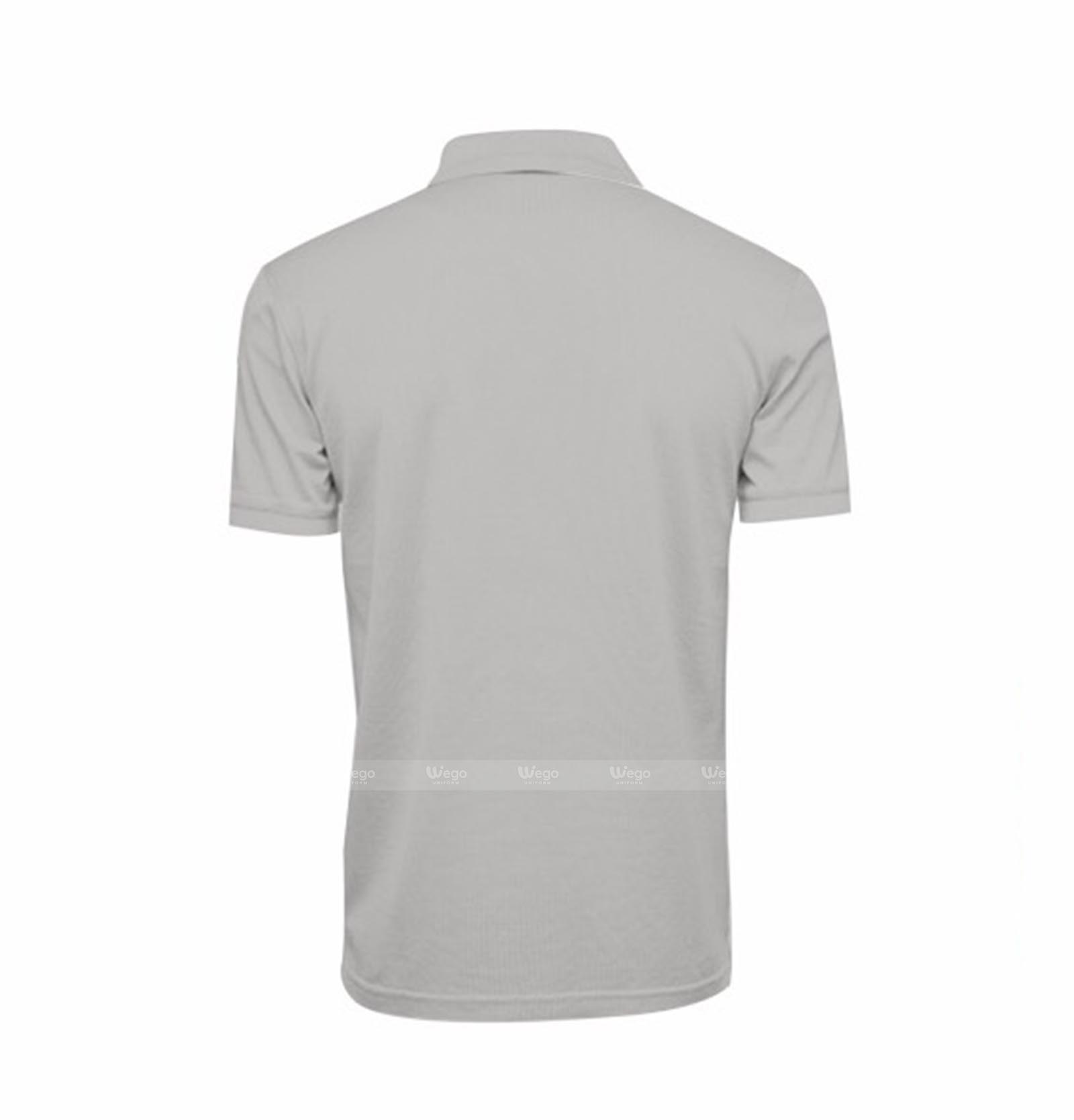 áo phông đồng phục màu xám mặt sau