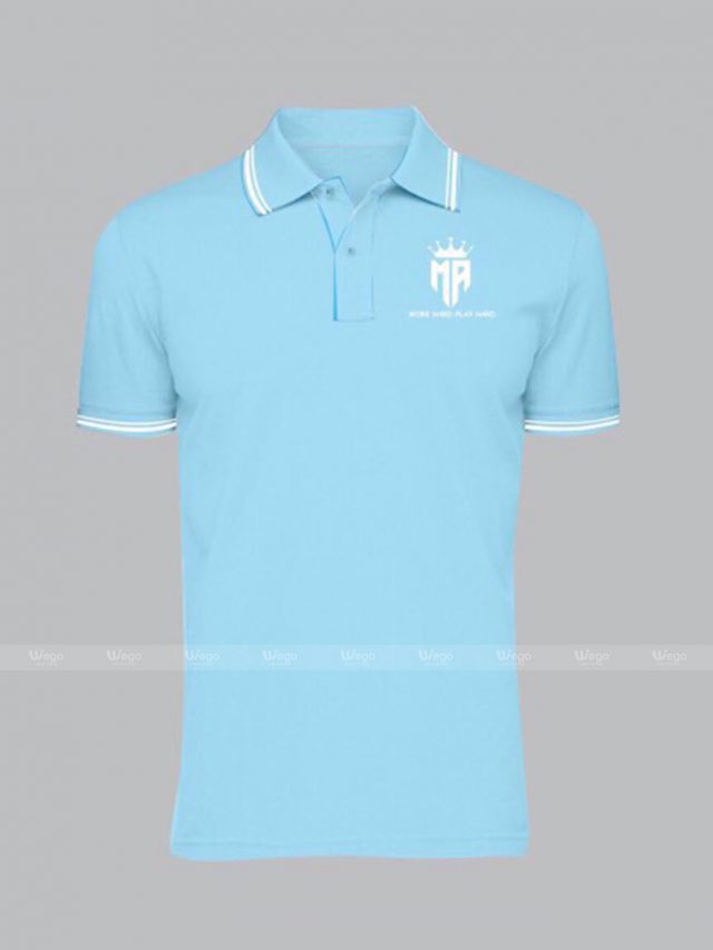 áo phông đồng phục xanh thiên thanh