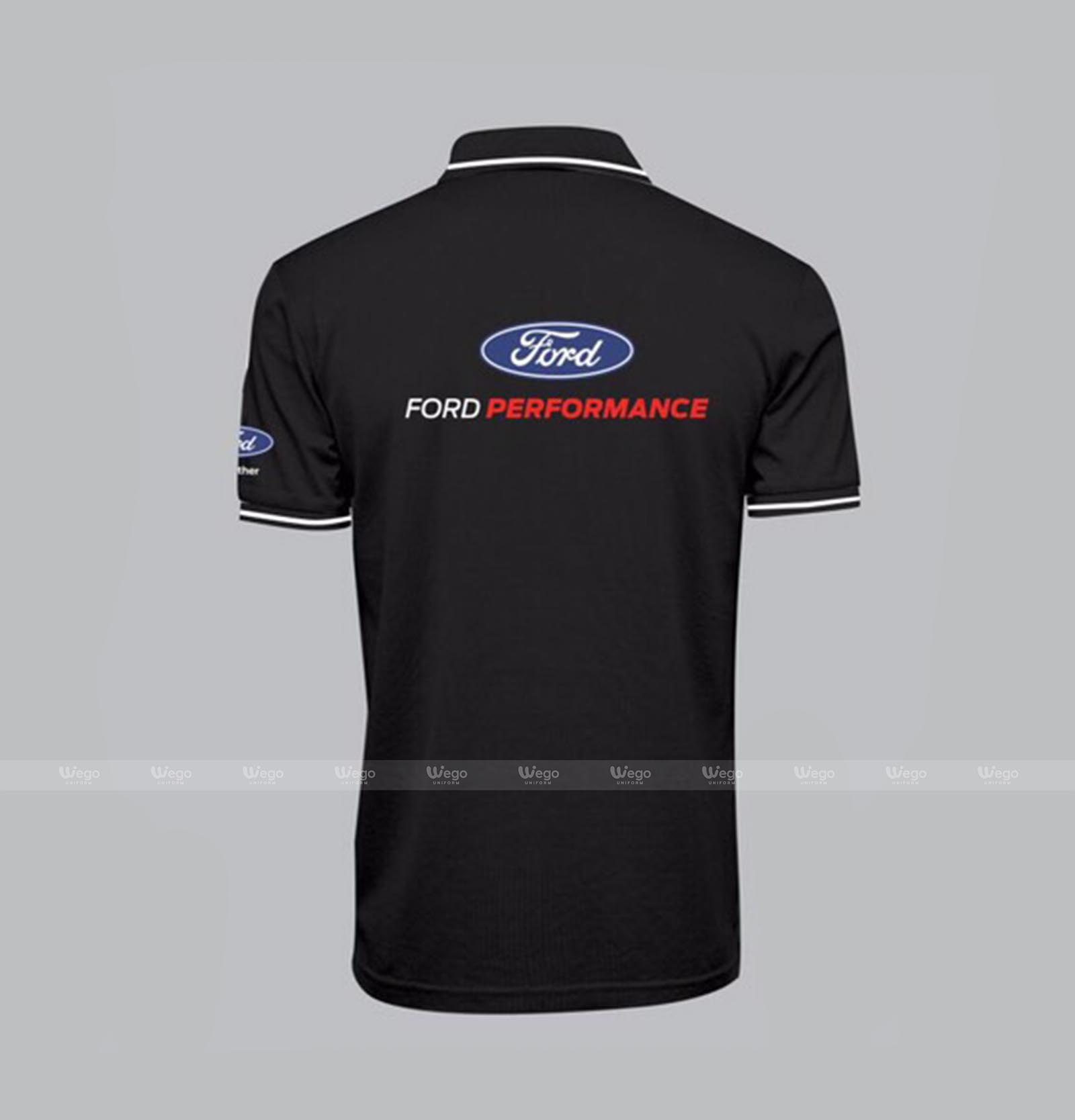 áo phông đồng phục đen Ford mặt sau