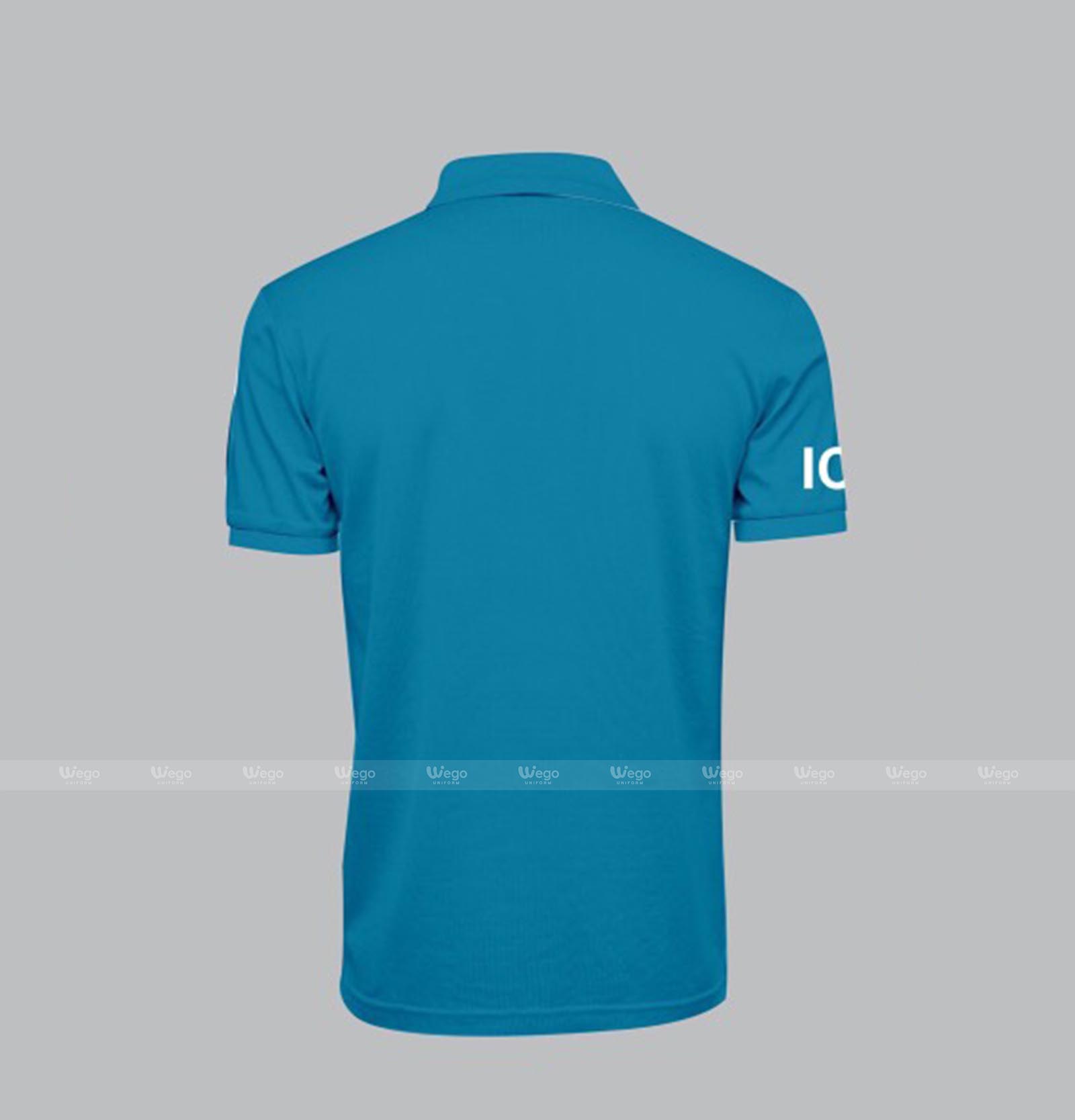 áo phông đồng phục xanh ya mặt sau