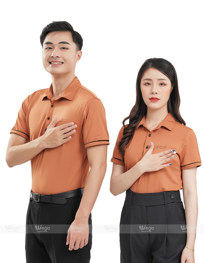 Áo phông đồng phục Subtle Polo màu cà phê ảnh chính Áo phông đồng phục Subtle Polo màu cà phê