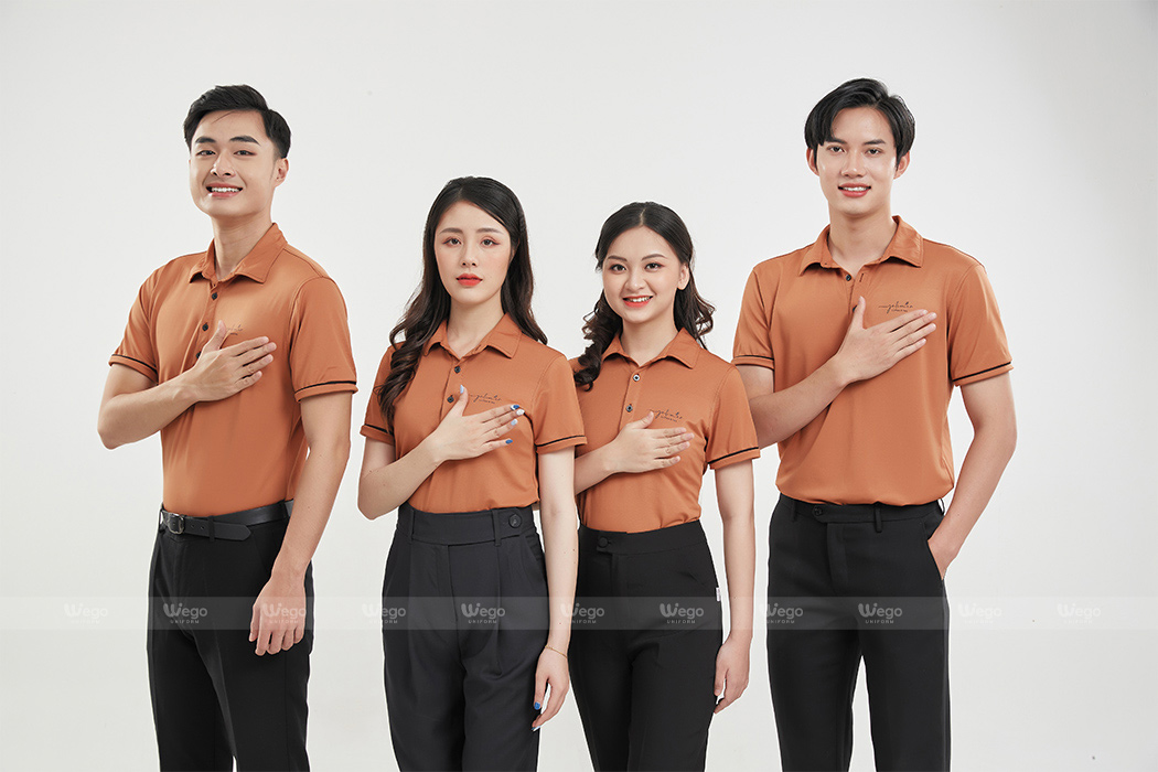 Áo phông đồng phục Subtle Polo màu cà phê