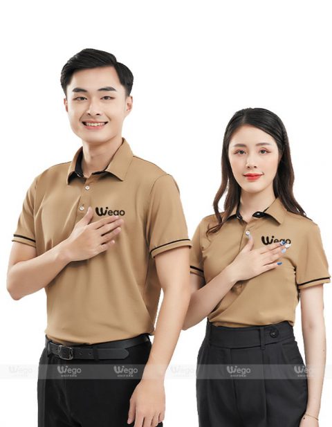 Áo phông đồng phục Subtle Polo màu cacao ảnh chính Áo phông đồng phục Subtle Polo màu cacao