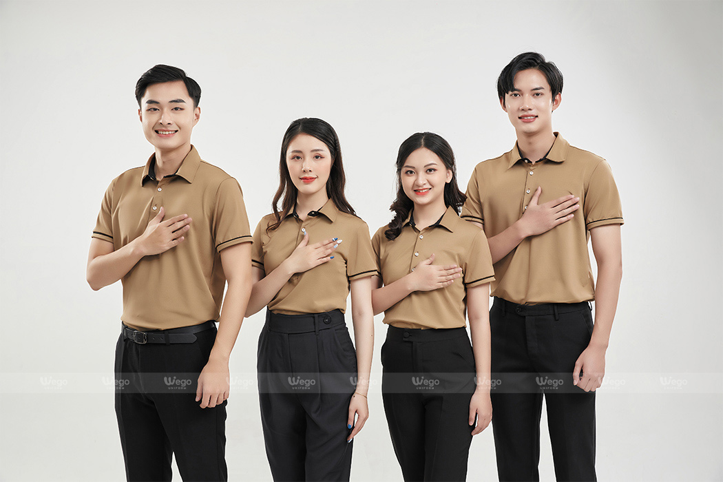 Áo phông đồng phục Subtle Polo màu cacao