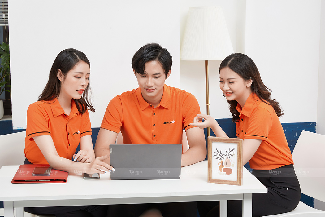 Áo phông đồng phục Subtle Polo màu cam