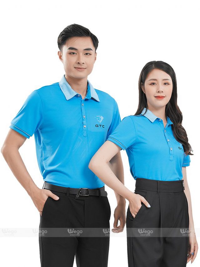 Áo phông đồng phục Subtle Polo màu xanh thiên thanh