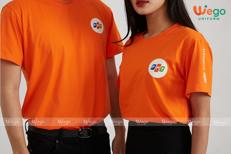 Áo phông đồng phục Dynamic Uniform màu cam cận