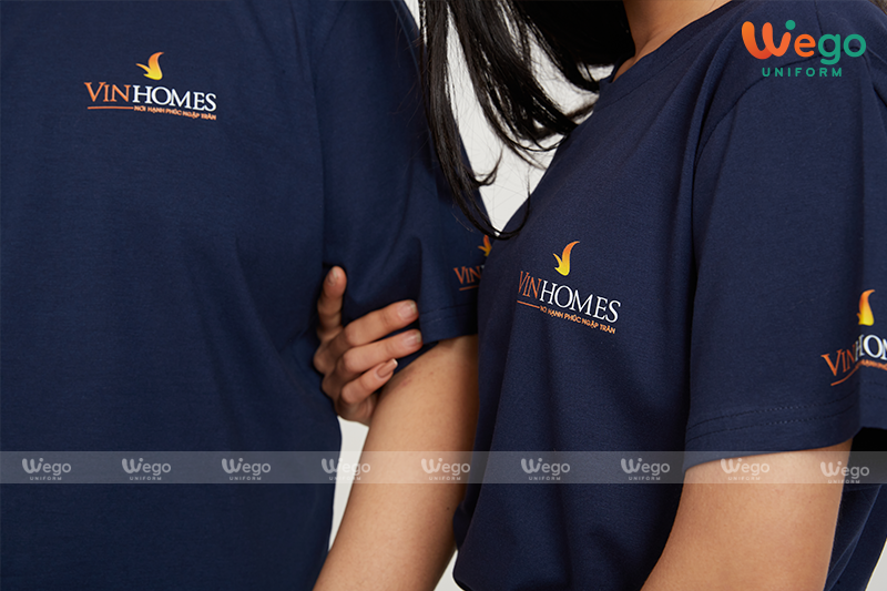 Áo phông đồng phục Dynamic Uniform màu xanh tím than cận logo