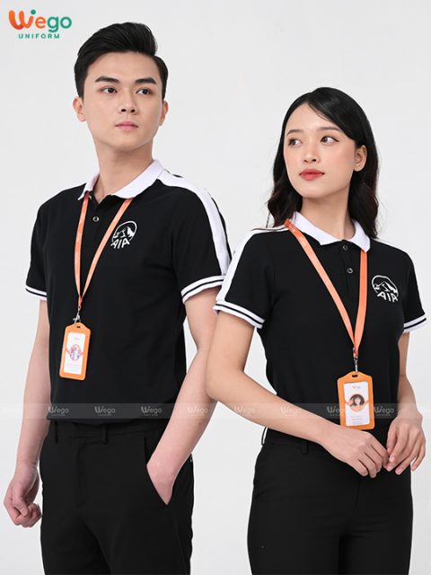Áo phông đồng phục Strong Polo màu đen