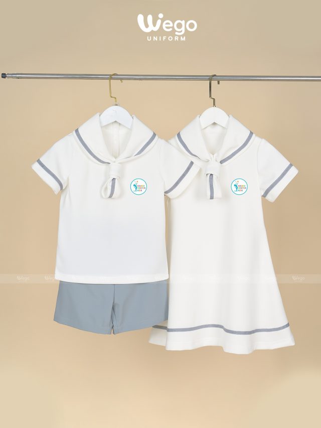 Đồng phục mầm non màu trắng