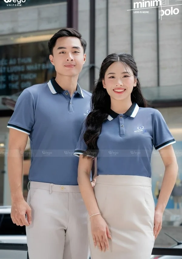 Áo phông thun đồng phục Minimal Polo: Màu xám xanh 05
