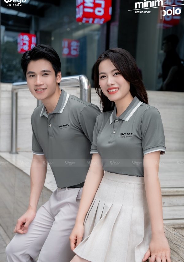 Áo phông thun đồng phục Minimal Polo: Màu xám chì 01