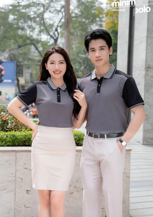Áo phông thun đồng phục Minimal Polo: Màu ghi 02