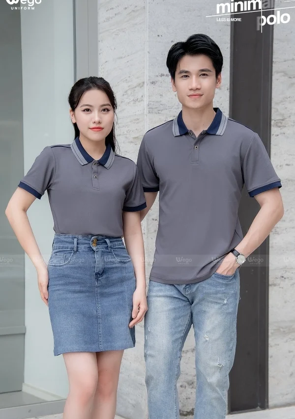 Áo phông thun đồng phục Minimal Polo: Màu ghi 04