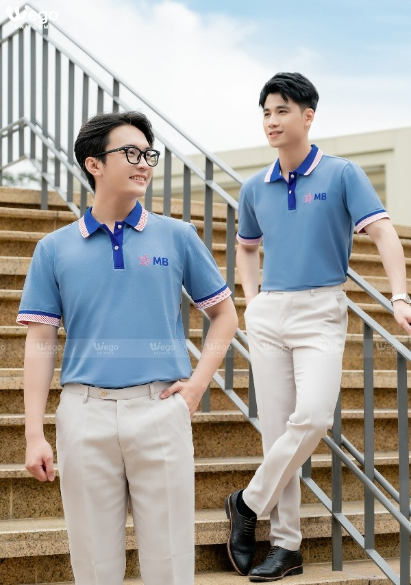 Áo thun phông đồng phục Spring Blooming màu xanh môn