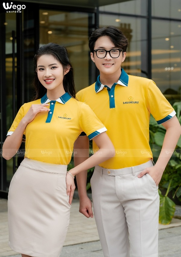 Áo thun phông đồng phục Spring Blooming màu vàng