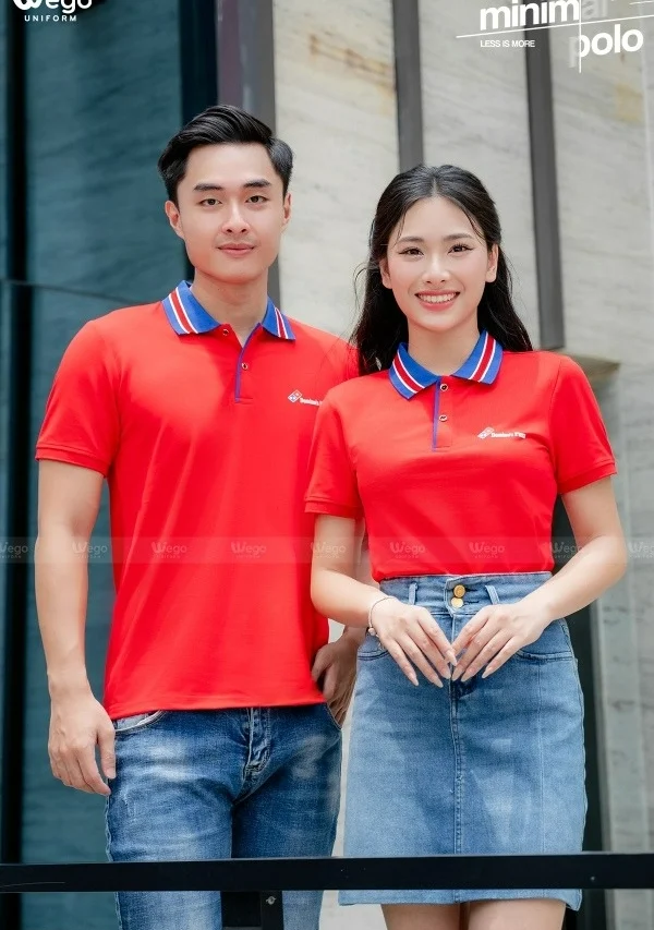 Áo phông thun đồng phục Minimal Polo: Màu đỏ tươi 06