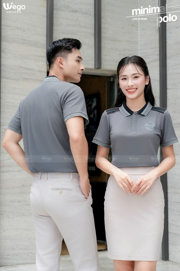 Áo phông thun đồng phục Minimal Polo: Màu ghi 06