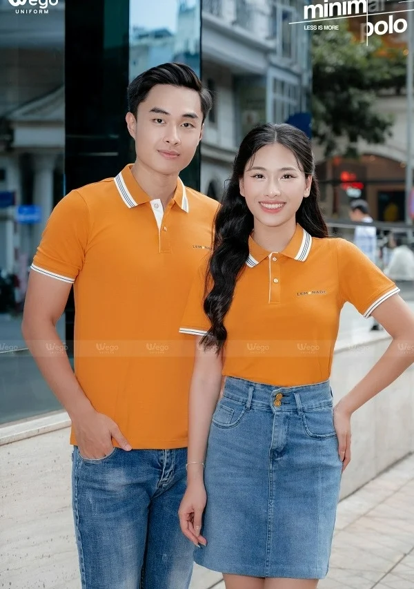 Áo phông thun đồng phục Minimal Polo: Màu vàng mía 01