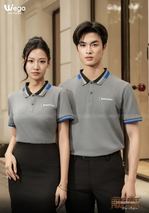 Áo thun phông đồng phục Pique Cafe - Màu xám chì